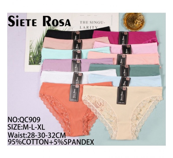 Труси жіночі 12 шт (M-XL) рубчик KiE_QC909