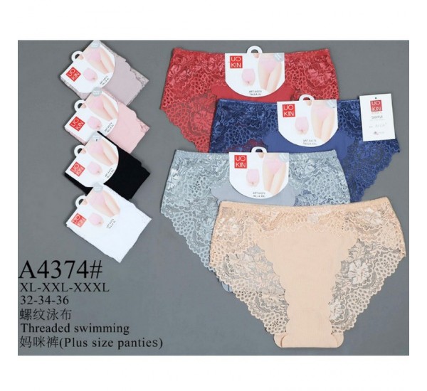 Труси жіночі 12 шт (1-3XL) нейлон KiE_A4374