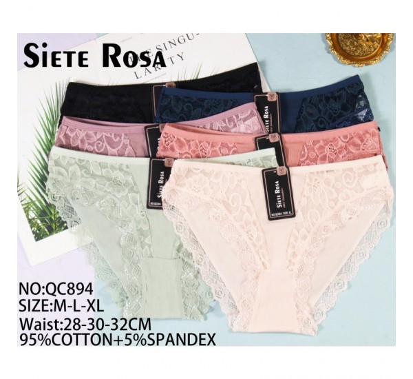 Труси жіночі 12 шт (M-XL) рубчик KiE_QC894