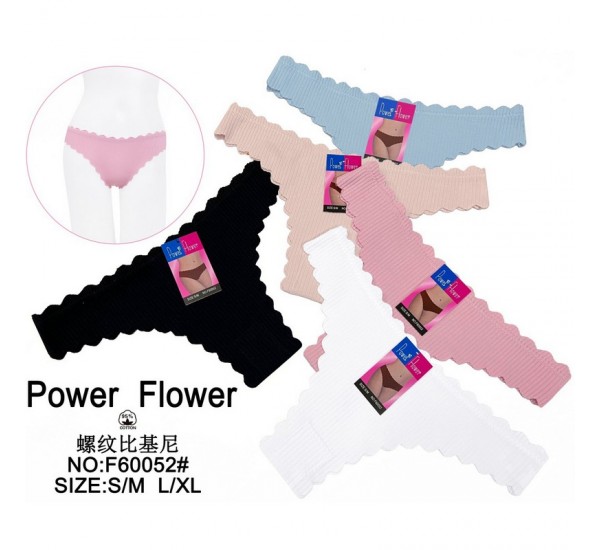 Стрінги жіночі 24 шт (S-XL) рубчик KiE_F60052