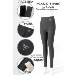 Лосини жіночі 6 шт (L-2XL) рубчик/хутро KiE_A5247-4