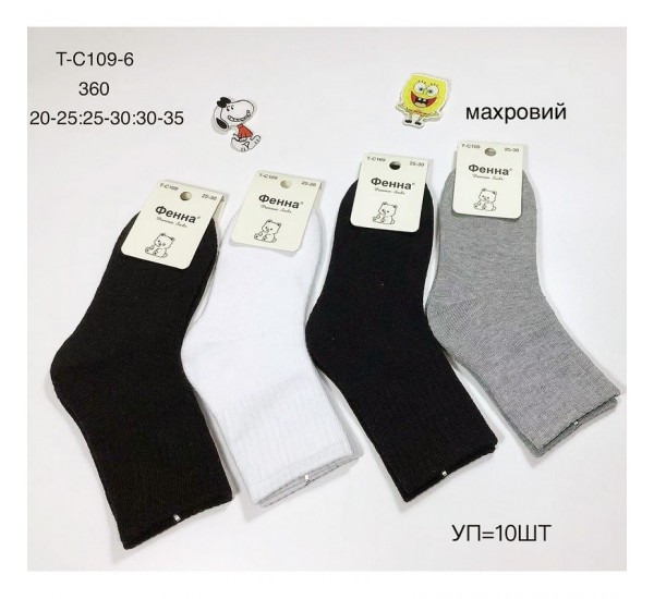 Шкарпетки дитячі 10 шт (20-35 р) махра KiE_T-C109-6