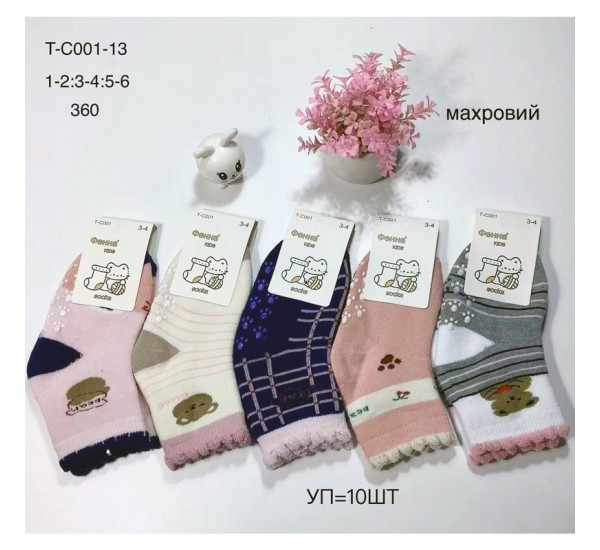 Шкарпетки дитячі 10 шт (1-6 років) махра KiE_T-C001-13
