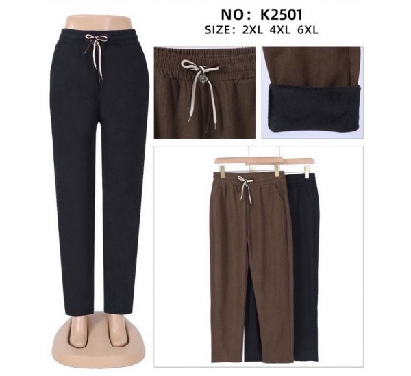 Брюки женские 6 шт (2-6XL) флис KiE_K2501