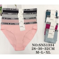 Труси жіночі, рубчик 12 шт (M-XL) KiE_SN51334