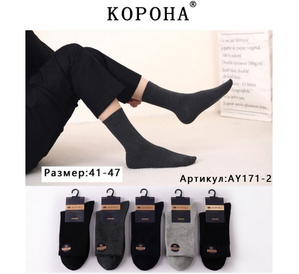 Шкарпетки чоловічі, коттон 10 шт (41-47 р) KiE_AY171-2