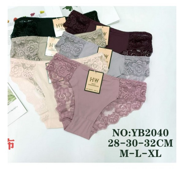 Труси жіночі, поліестер 12 шт (M-XL) KiE_YB2040