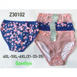 Трусы женские 12 шт (4-6XL) бамбук KiE_Z30102b