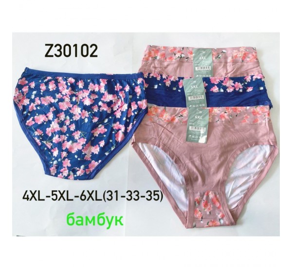 Трусы женские 12 шт (4-6XL) бамбук KiE_Z30102b