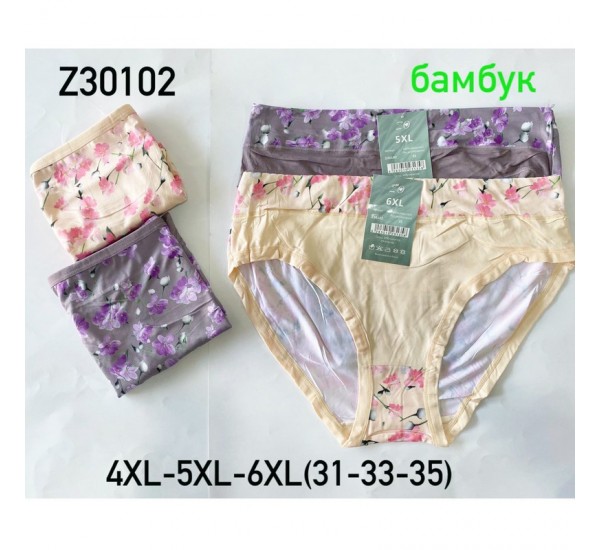 Трусы женские 12 шт (4-6XL) бамбук KiE_Z30102c