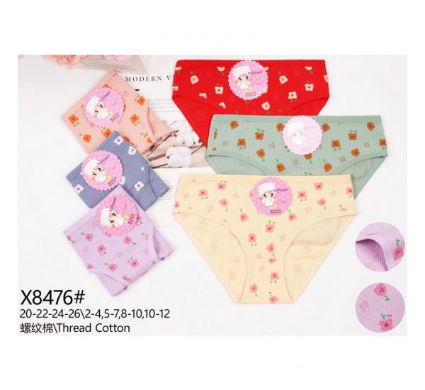 Труси дитячі 12 шт (2-12 років) рубчик KiE_X8476