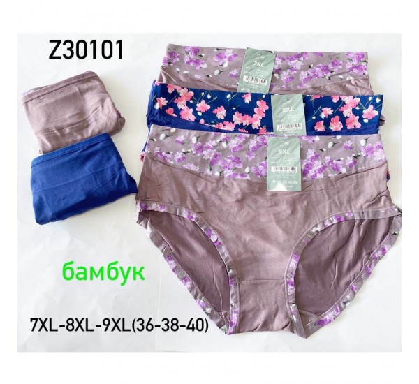 Труси жіночі 12 шт (7-9XL) бамбук KiE_Z30101a