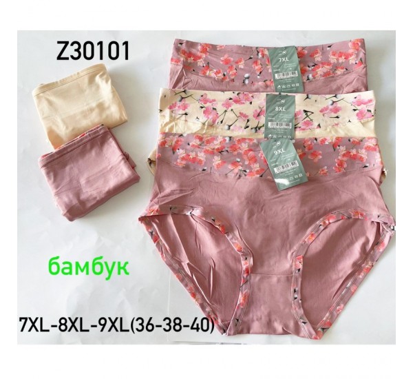 Труси жіночі 12 шт (7-9XL) бамбук KiE_Z30101b