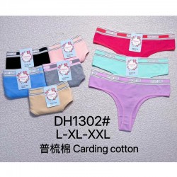 Стрінги жіночі 12 шт (L-2XL) коттон KiE_DH1302