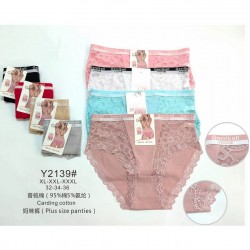 Труси жіночі батал 12 шт (1-3XL) коттон KiE_Y2139