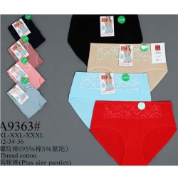 Труси жіночі батал 12 шт (1-3XL) коттон KiE_A9363