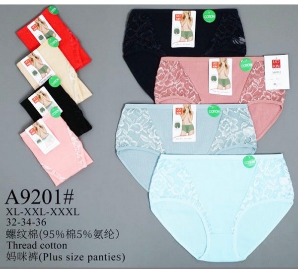 Труси жіночі 12 шт (1-3XL) коттон KiE_A9201