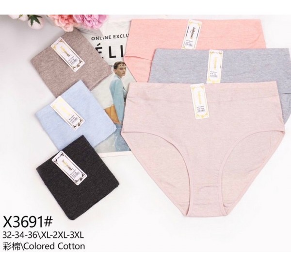 Труси жіночі 12 шт (1-3XL) коттон KiE_X3691
