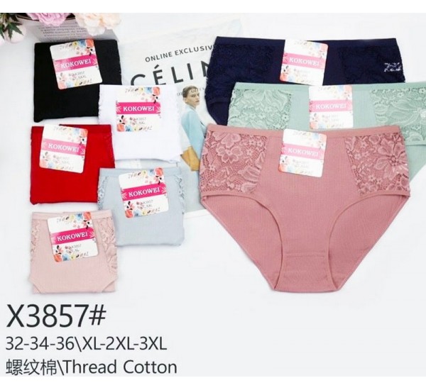 Труси жіночі 12 шт (1-3XL) коттон KiE_X3857