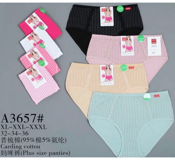 Труси жіночі 12 шт (1-3XL) коттон KiE_A3657