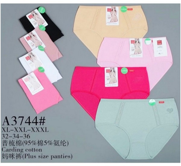 Труси жіночі 12 шт (1-3XL) коттон KiE_A3744
