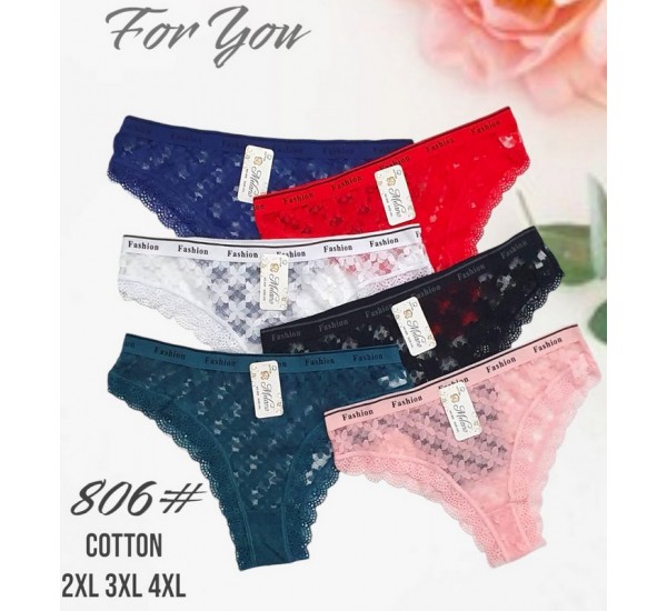 Труси жіночі, гіпюр 12 шт (2-4XL) KiE_806