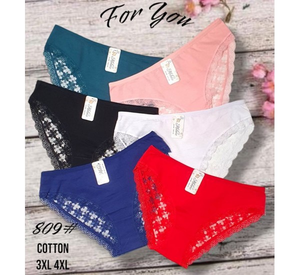 Труси жіночі, коттон 12 шт (3-4XL) KiE_809