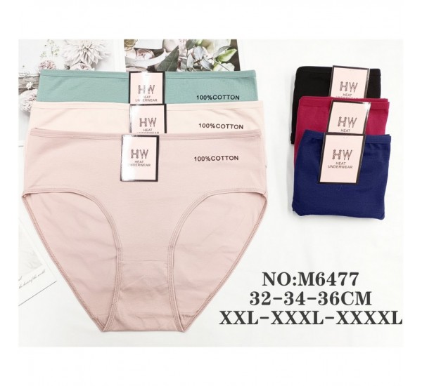 Труси жіночі 12 шт (2-4XL) коттон KiE_M6477