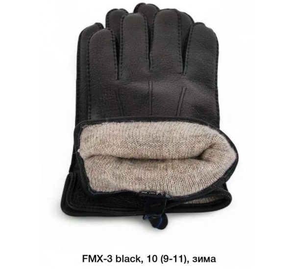 Рукавички чоловічі 10 шт (9-11 р) шкіра/вовна LeR_FMX-3