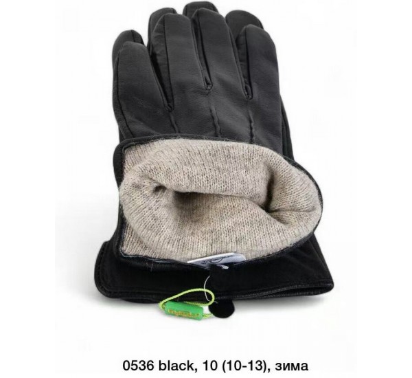 Рукавички чоловічі, сенсор 10 шт (10-12 р) шкіра/вовна LeR_0536