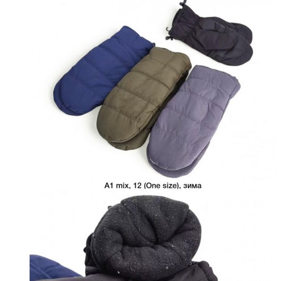 Рукавиці чоловічі 12 шт (норма) нейлон/фліс LeR_A-1