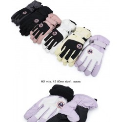 Рукавички жіночі 12 шт (норма) нейлон/фліс LeR_H-2