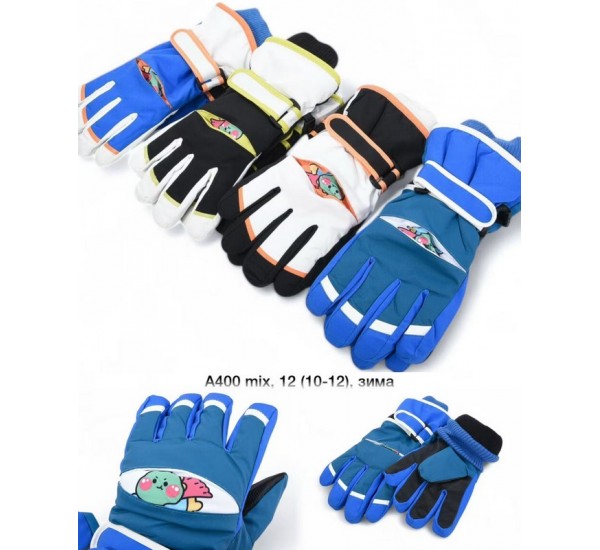 Рукавички дитячі 12 шт (10-12 років) нейлон/фліс LeR_A-400