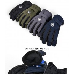 Рукавички підліткові 12 шт (10-14 років) нейлон/фліс LeR_L-02