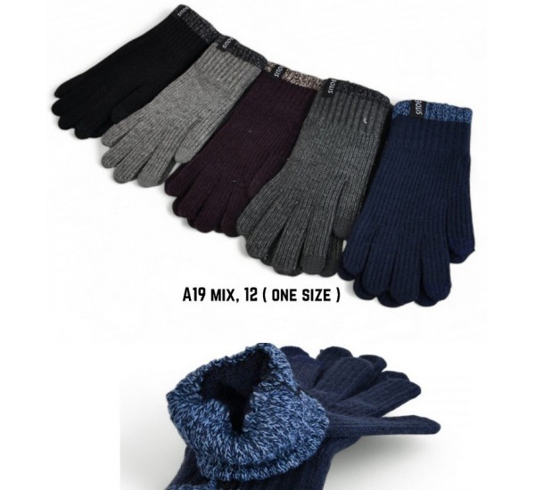 Рукавички чоловічі 12 шт (норма) акріл LeR_A-19