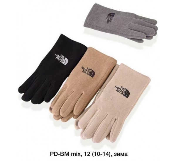 Рукавички підліткові, сенсор 12 шт (S-L) драп/хутро LeR_PD-BM