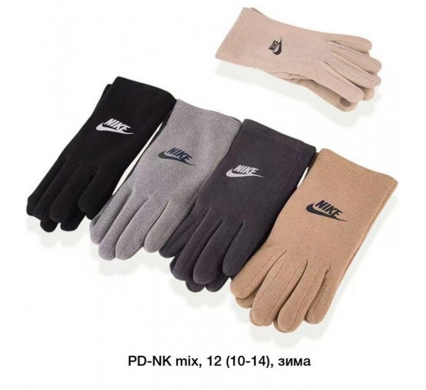 Рукавички підліткові, сенсор 12 шт (S-L) драп/хутро LeR_PD-NK