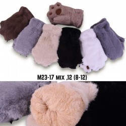 Рукавиці дитячі 12 шт (10-14 років) альпака/хутро LeR_M23-17