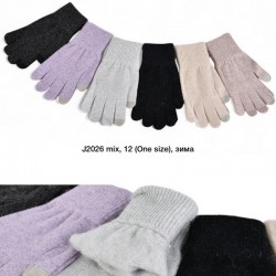 Рукавички жіночі, сенсор 12 шт (універсальний) ангора LeR_J2026