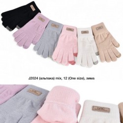 Рукавички жіночі, сенсор 12 шт (універсальний) альпака LeR_J2024