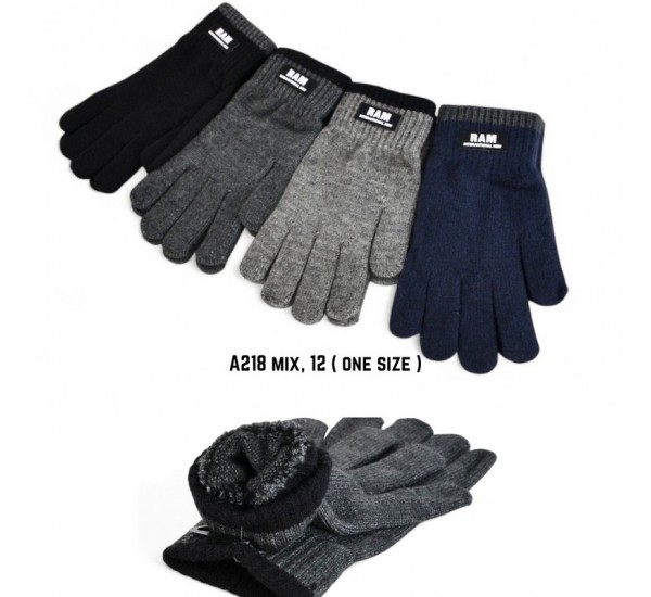 Перчатки мужские 12 шт (универсальный) акрил LeR_A218