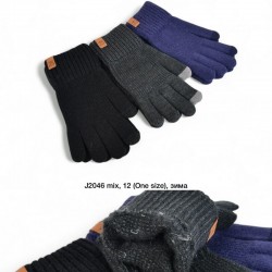 Рукавички чоловічі, сенсор 12 шт (універсальний) акріл LeR_J2046