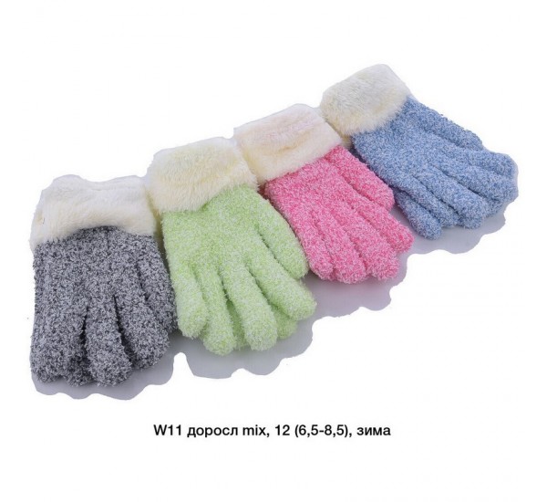 Перчатки женские 12 шт (универсальный) тедди/мех LeR_W11