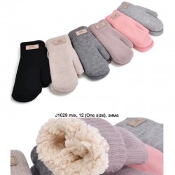 Рукавиці жіночі 12 шт (універсальний) акріл/хутро LeR_J1029
