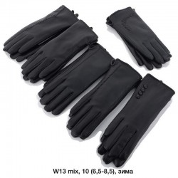 Рукавички жіночі 10 шт (6,5-8,5 р) екошкіра/плюш LeR_W-13