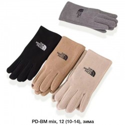 Рукавички підліткові, сенсор 12 шт (S-L) драп/хутро LeR_DR-Bma