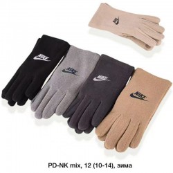 Рукавички підліткові, сенсор 12 шт (S-L) драп/хутро LeR_DR-NK