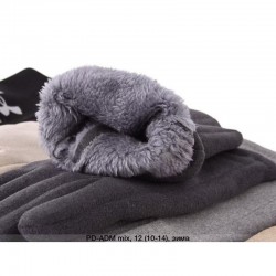 Рукавички підліткові, сенсор 12 шт (S-L) драп/хутро LeR_DR-BMb