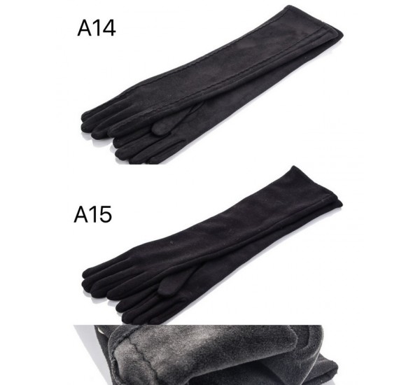 Рукавички жіночі 10 шт (6,5-8,5 р) замш/плюш LeR_PCKb