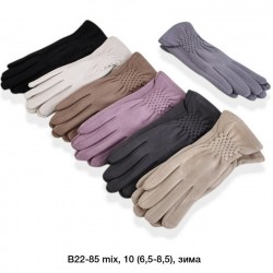 Рукавички жіночі, сенсор 12 шт (6,5-8,5 р) замш/плюш LeR_B22-85